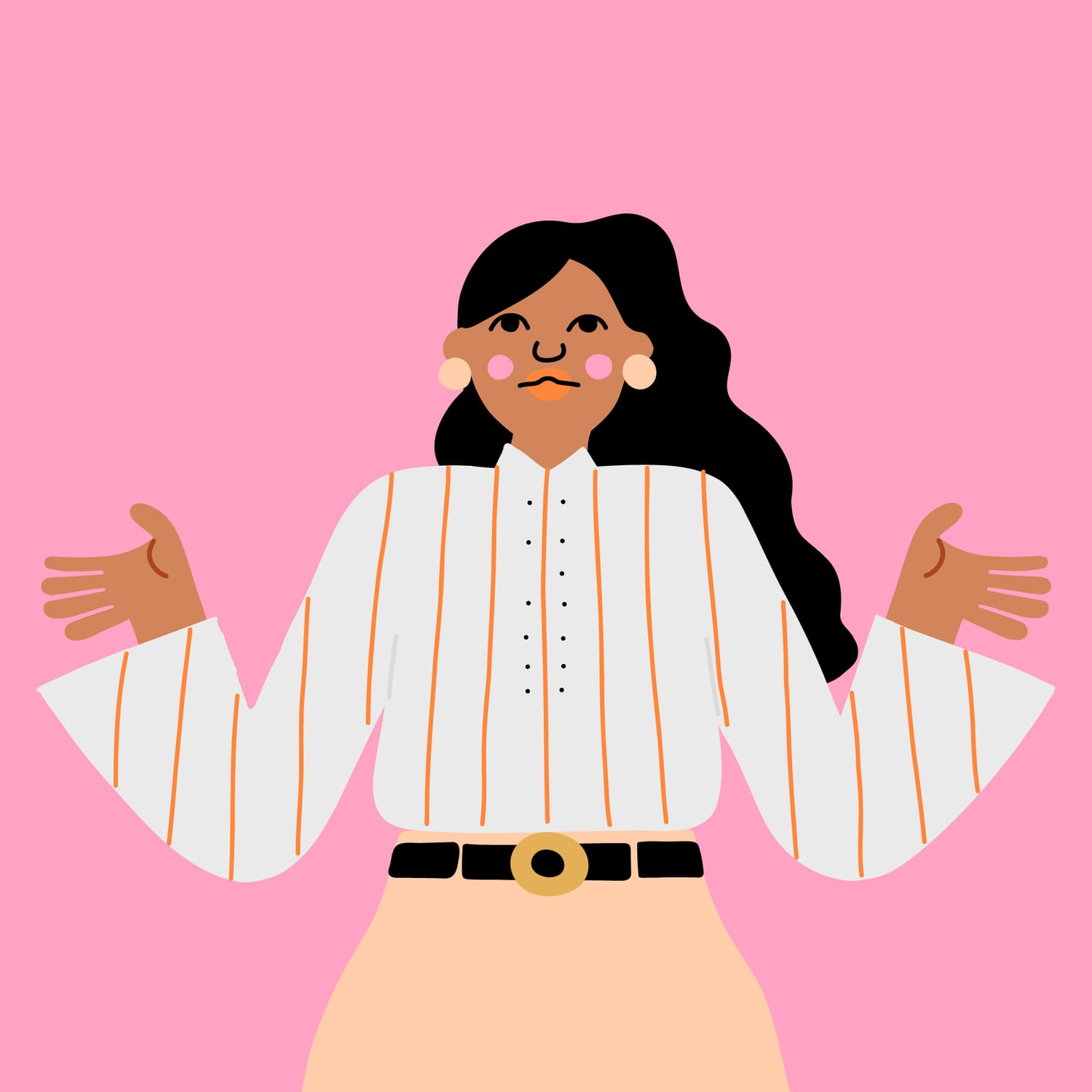 Illustration jeune femme qui doute en relation