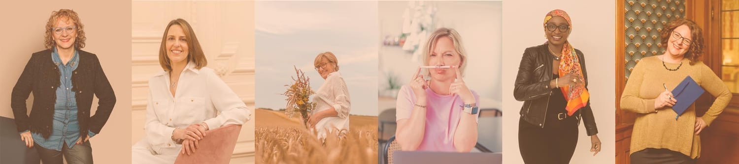 plusieurs portraits d'entrepreneures femmes, réalisées par Aline Dubail Photographe Lille, shooting photo, en intérieur et en extérieur, pour leur portrait d'entrepreneur, illustrer leur univers entrepreneur ou leur personal branding