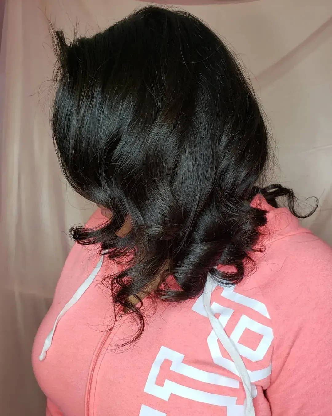 Hispanic women with extensions that is straightened by sid from hair growth and extensions head spa in okc 