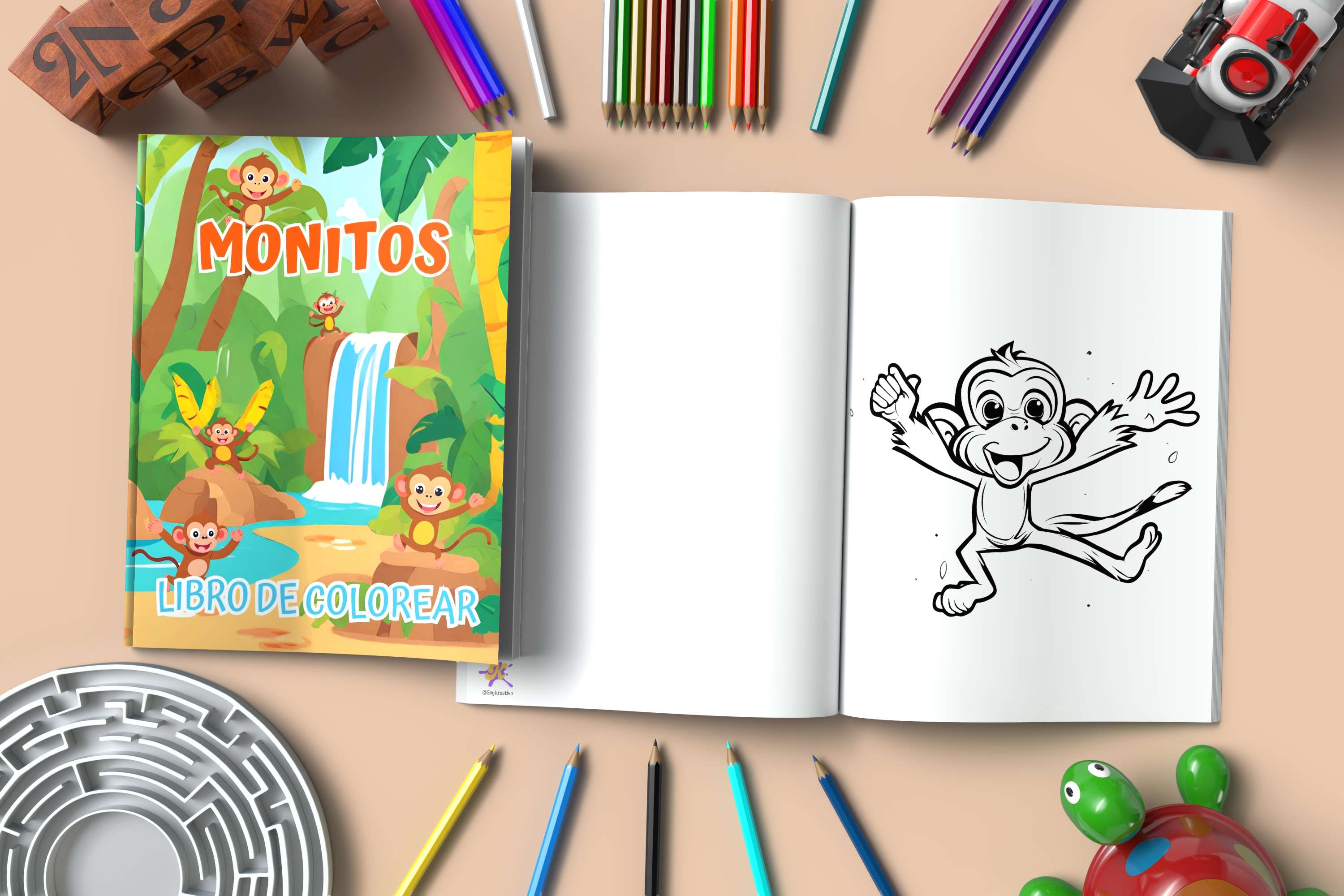 Libro colorear monos
