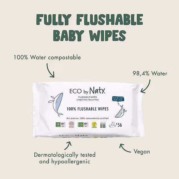 Ecological Biodegradable Flushable Baby Wipes