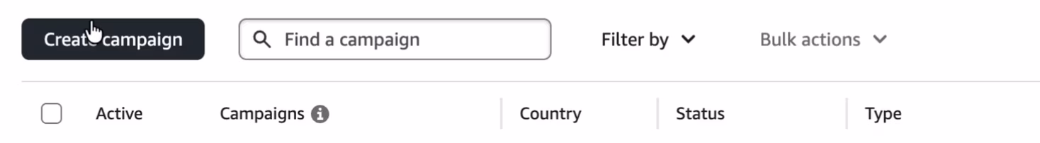 Create Campaign Button