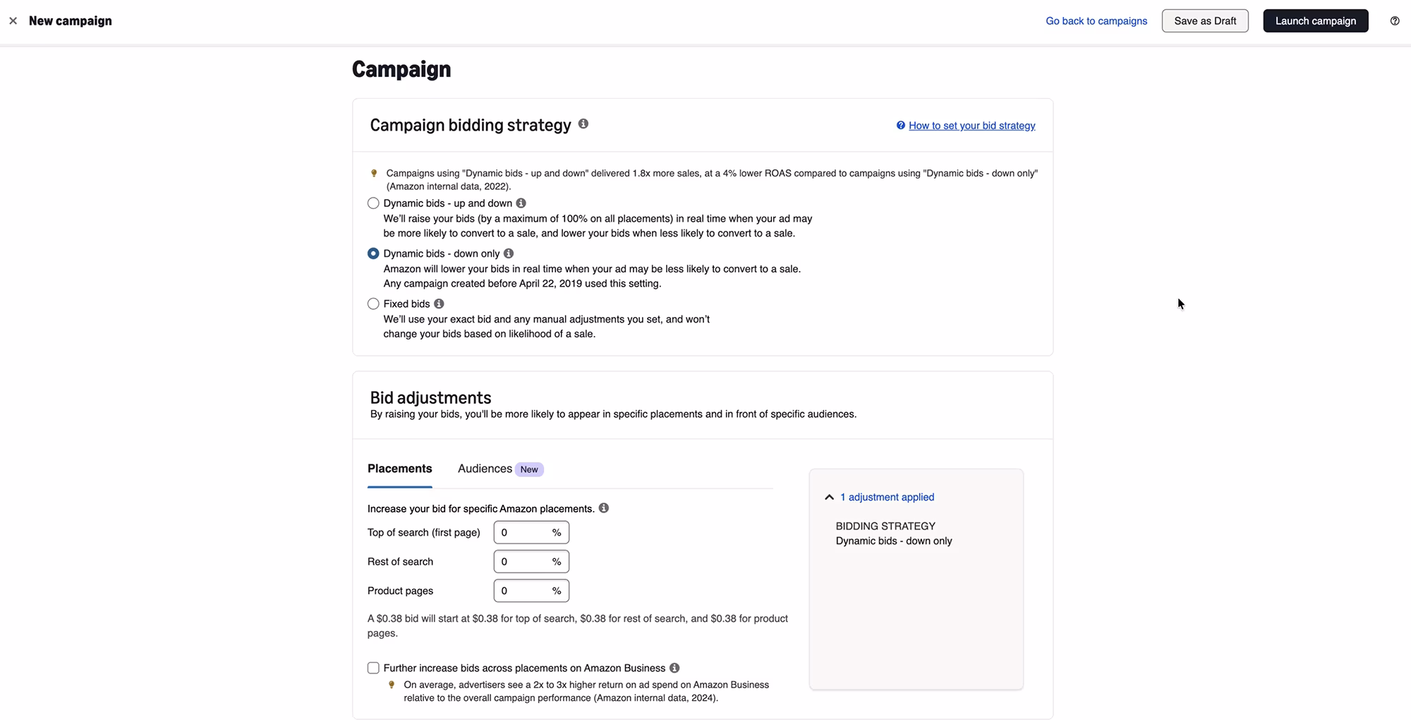 Campaign Bidding Strategy & Bid Ajustments