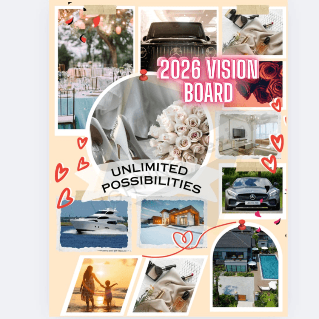 2026 Vision Board Template with Stickers $4.97