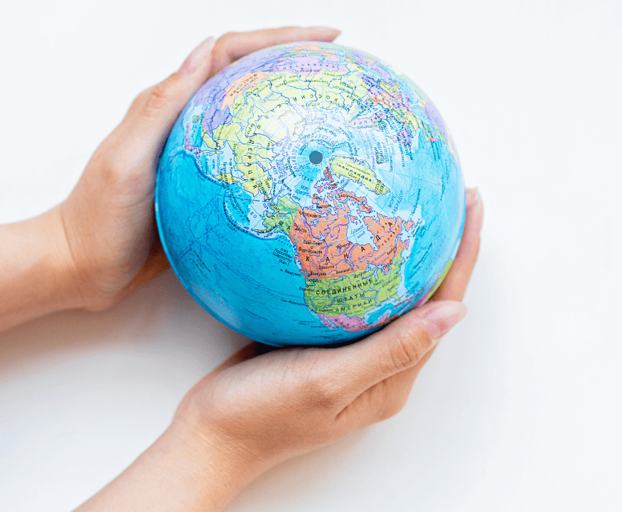 Mind Mapping Global Coach holding world
