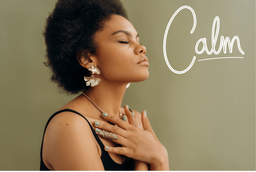 woman feeling calm