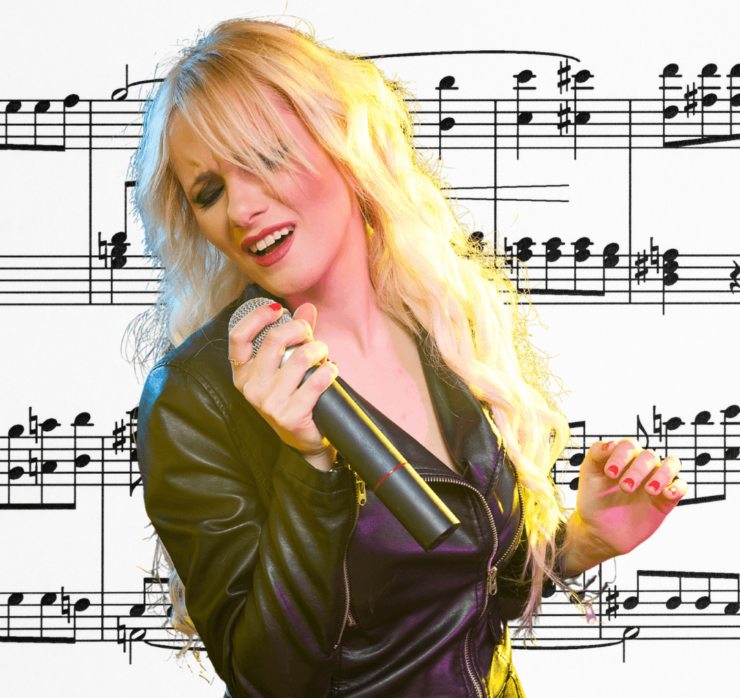 singer and musical score