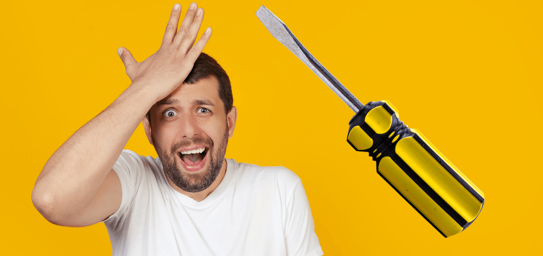 man forgets tool