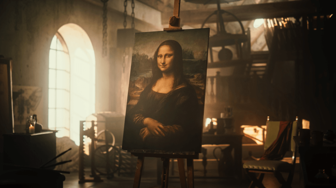 Mona Lisa in Leonardo's studio