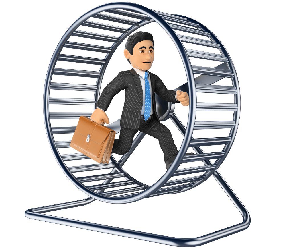 man in hamster wheel