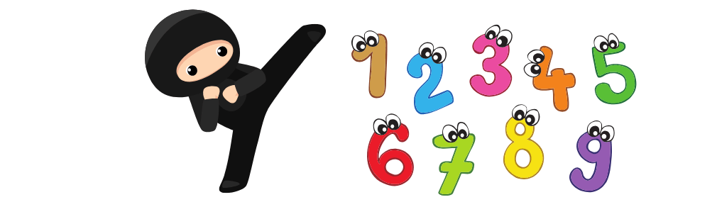 ninja with cartoon numbers