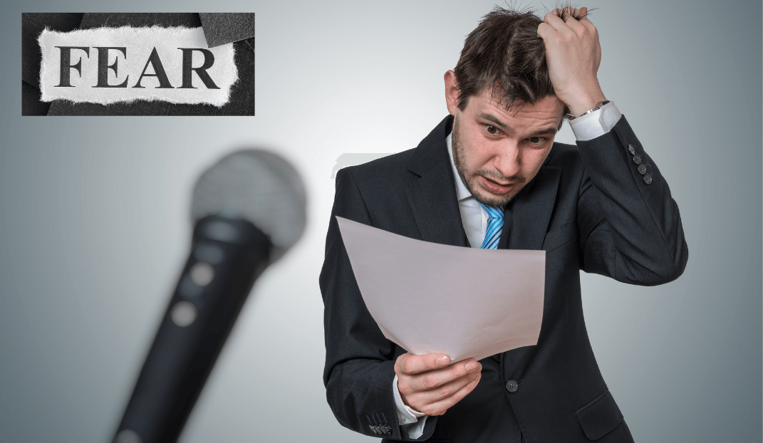 Male speaker fearful