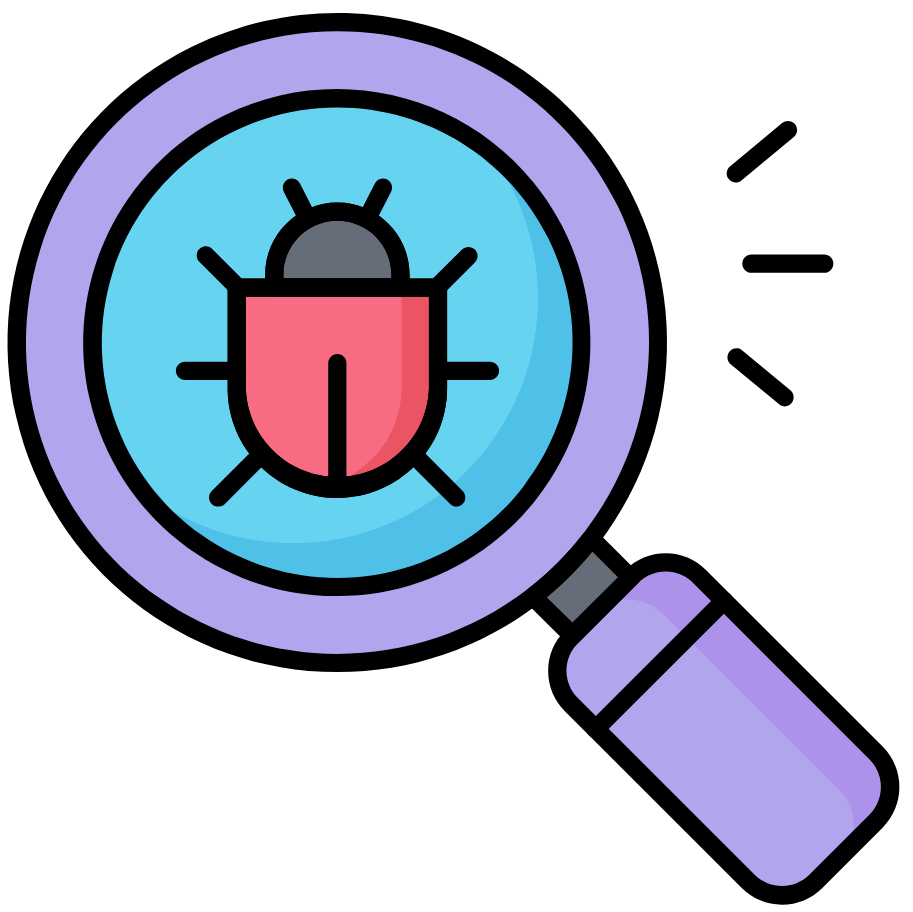 magnifying glass and bug