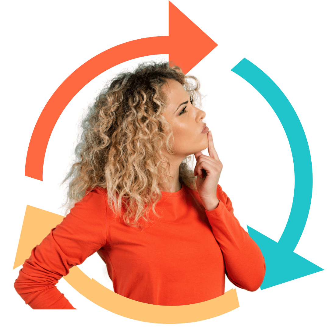 woman in overthinking loop