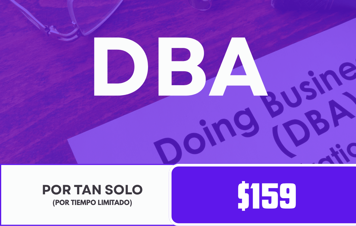 Icono informativo de DBA Doing Business As o Tradename