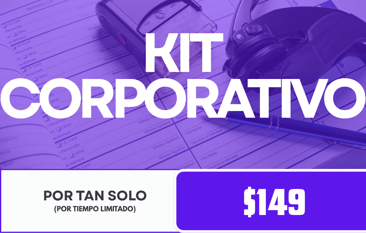 Icono informativo de kit corporativo para LLC