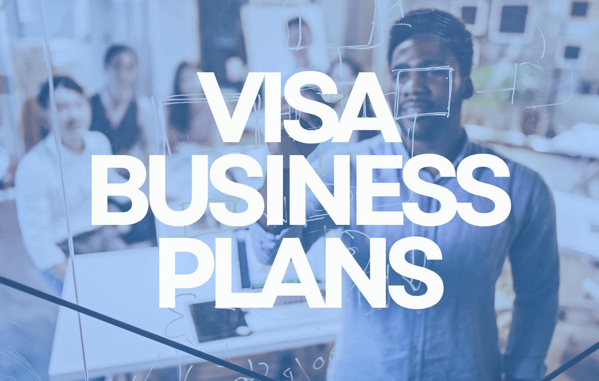 Icono informativo de business plans para visas