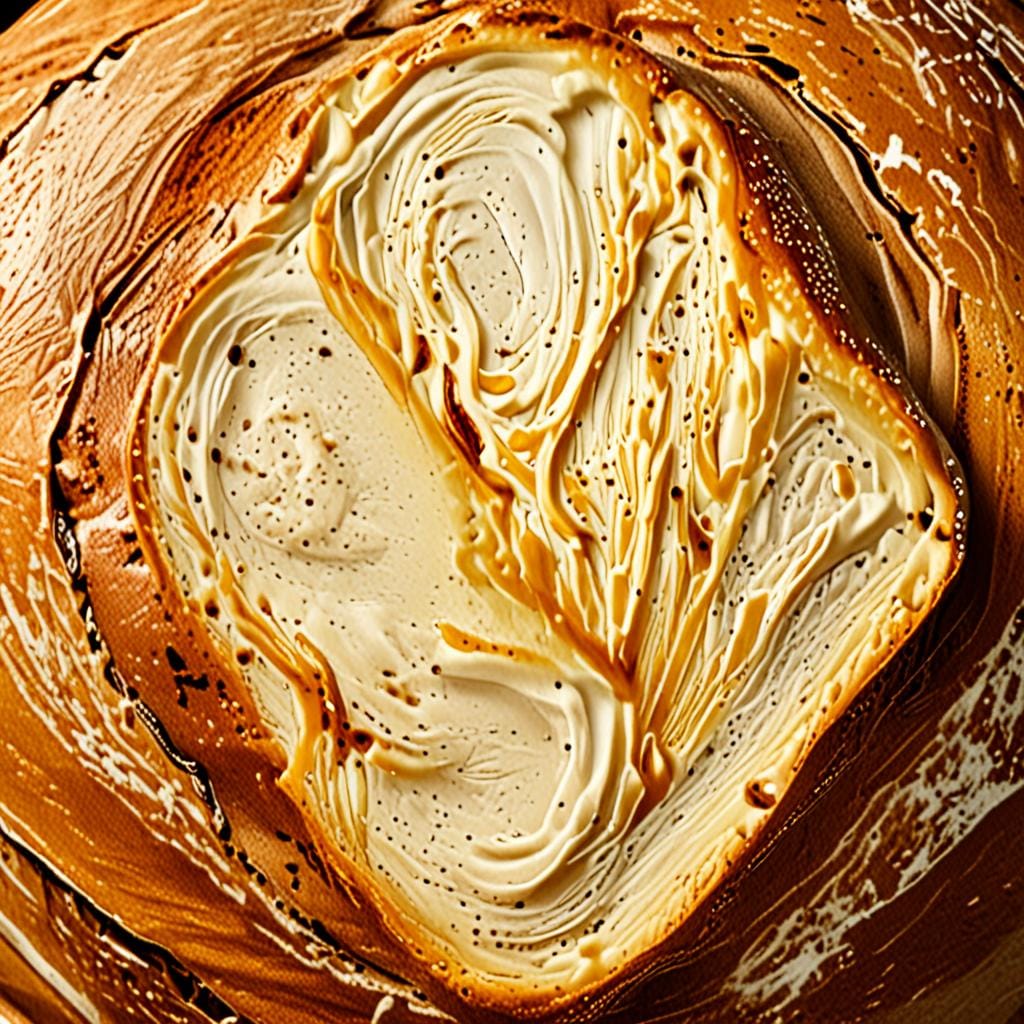 crusty sourdough bread loaf, golden crust