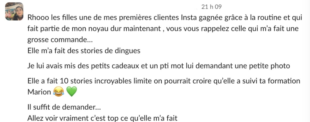 Avis d'une coachée ayant suivi la formation Colibri Académie de Marion de Com' Un Colibri 