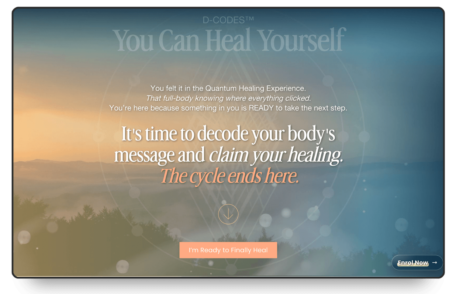 Healers Rising website on desktop, designed by SoRogue Media