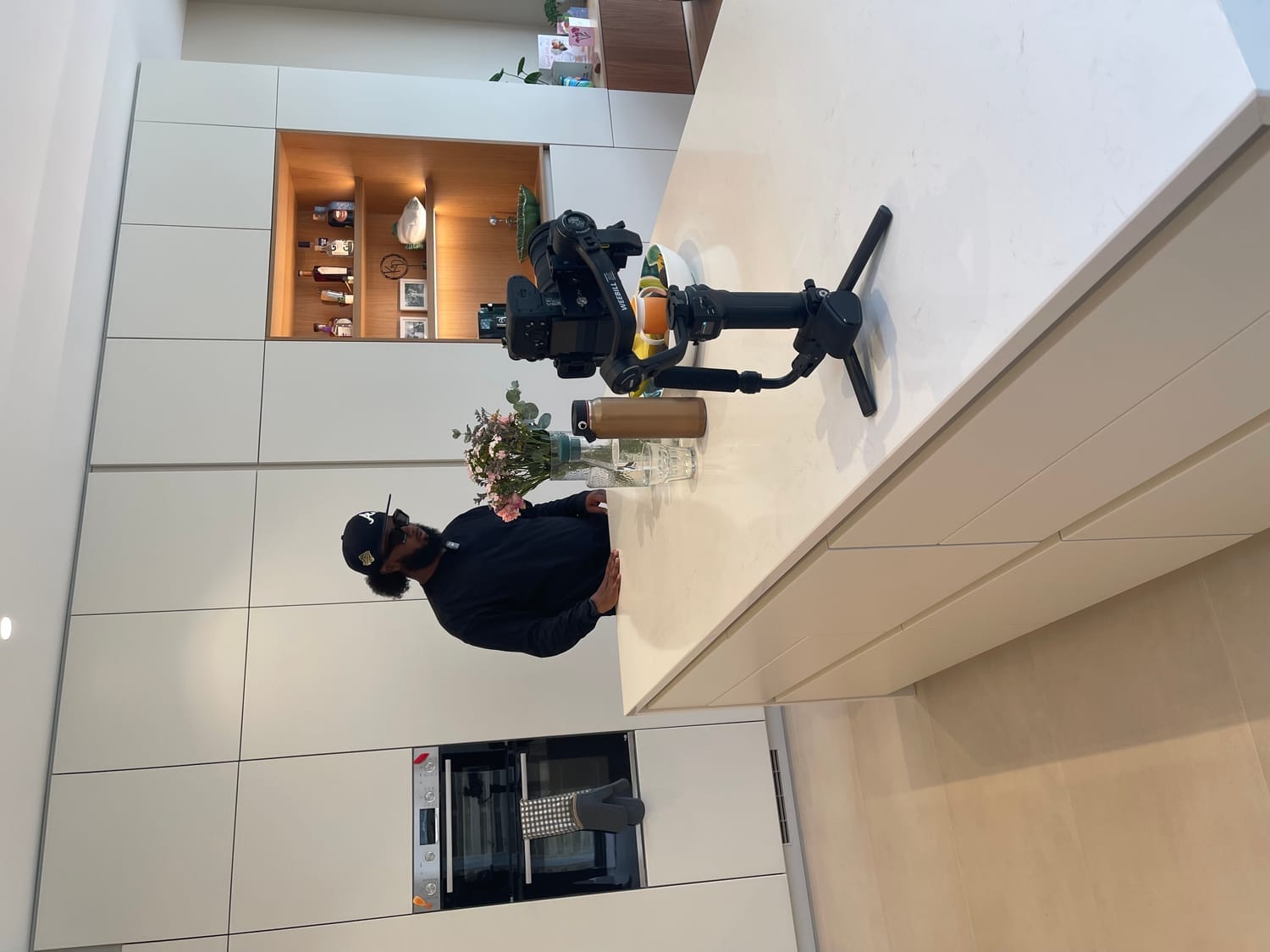 ASM Socials founder on-site at a video shoot for a client landing page project, showcasing hands-on creative consulting and brand strategy.