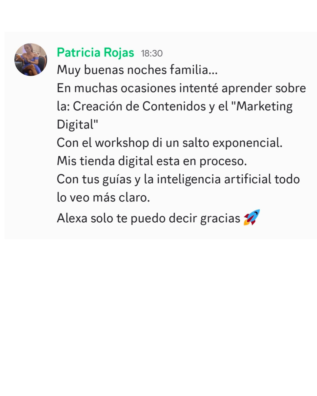 Testimonio de estudiante
