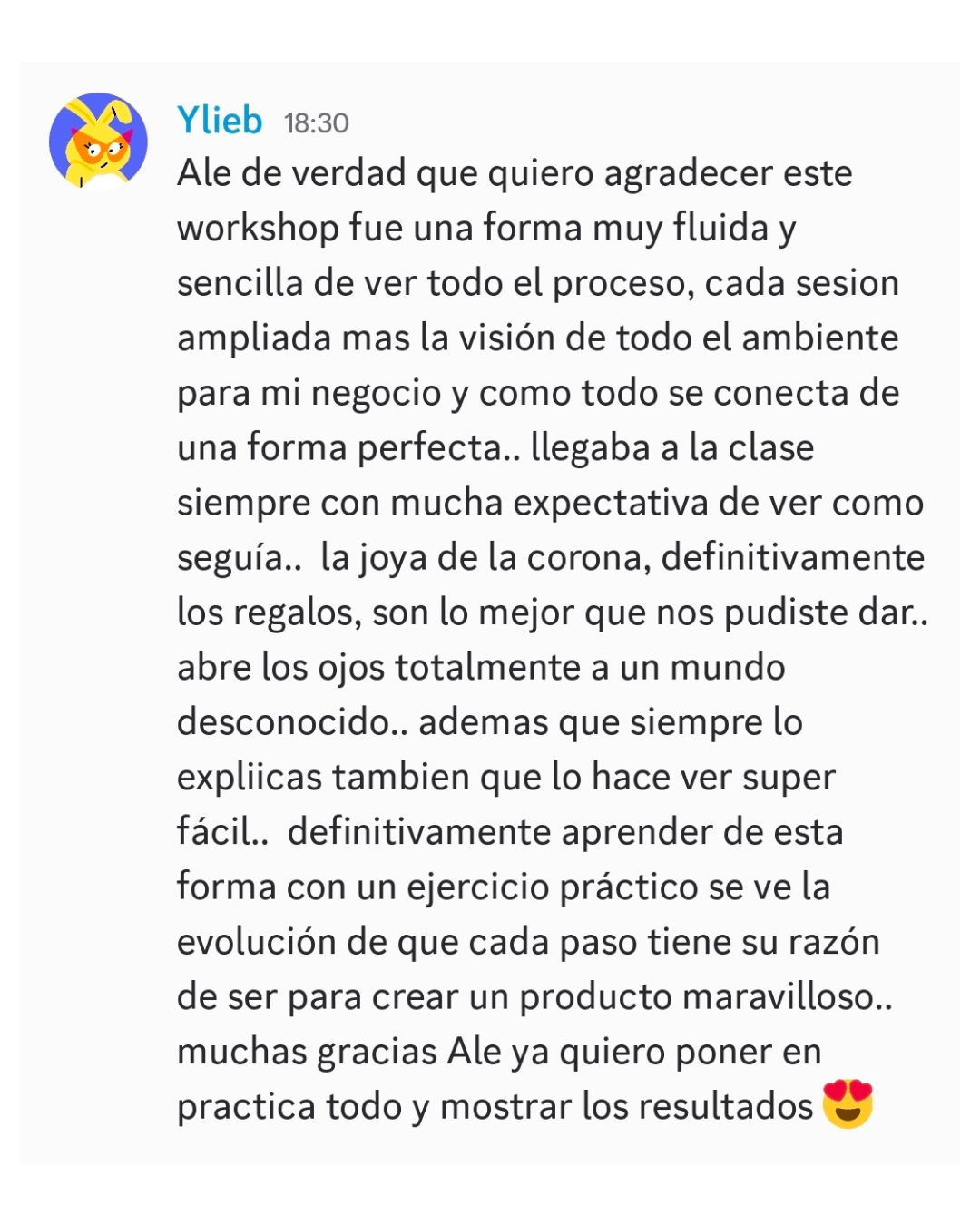 Testimonio de estudiante