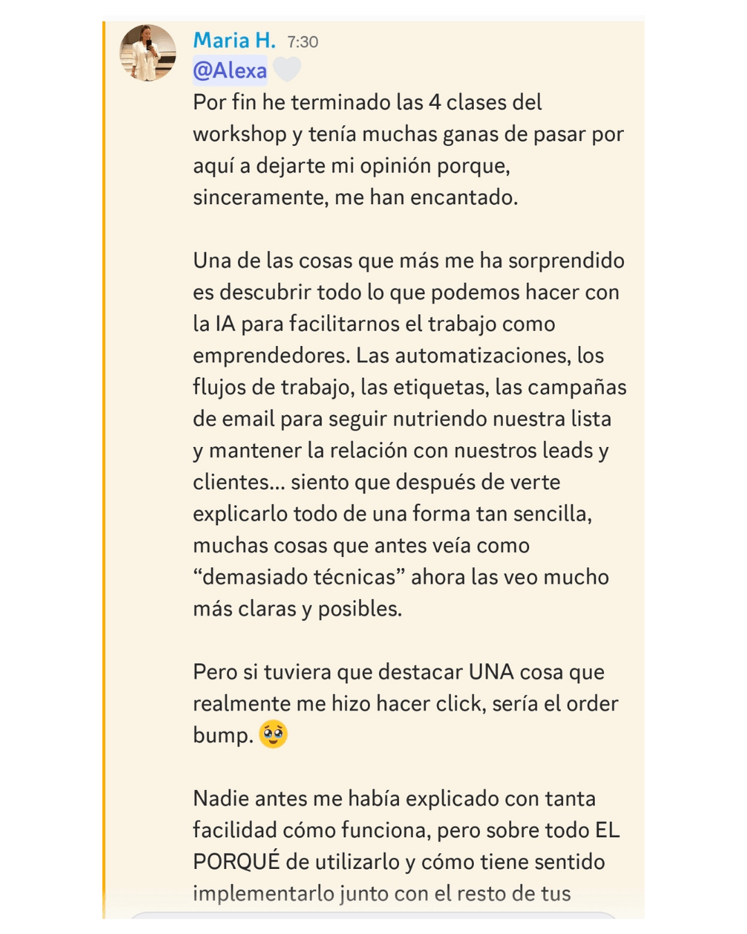 Primera parte del testimonio