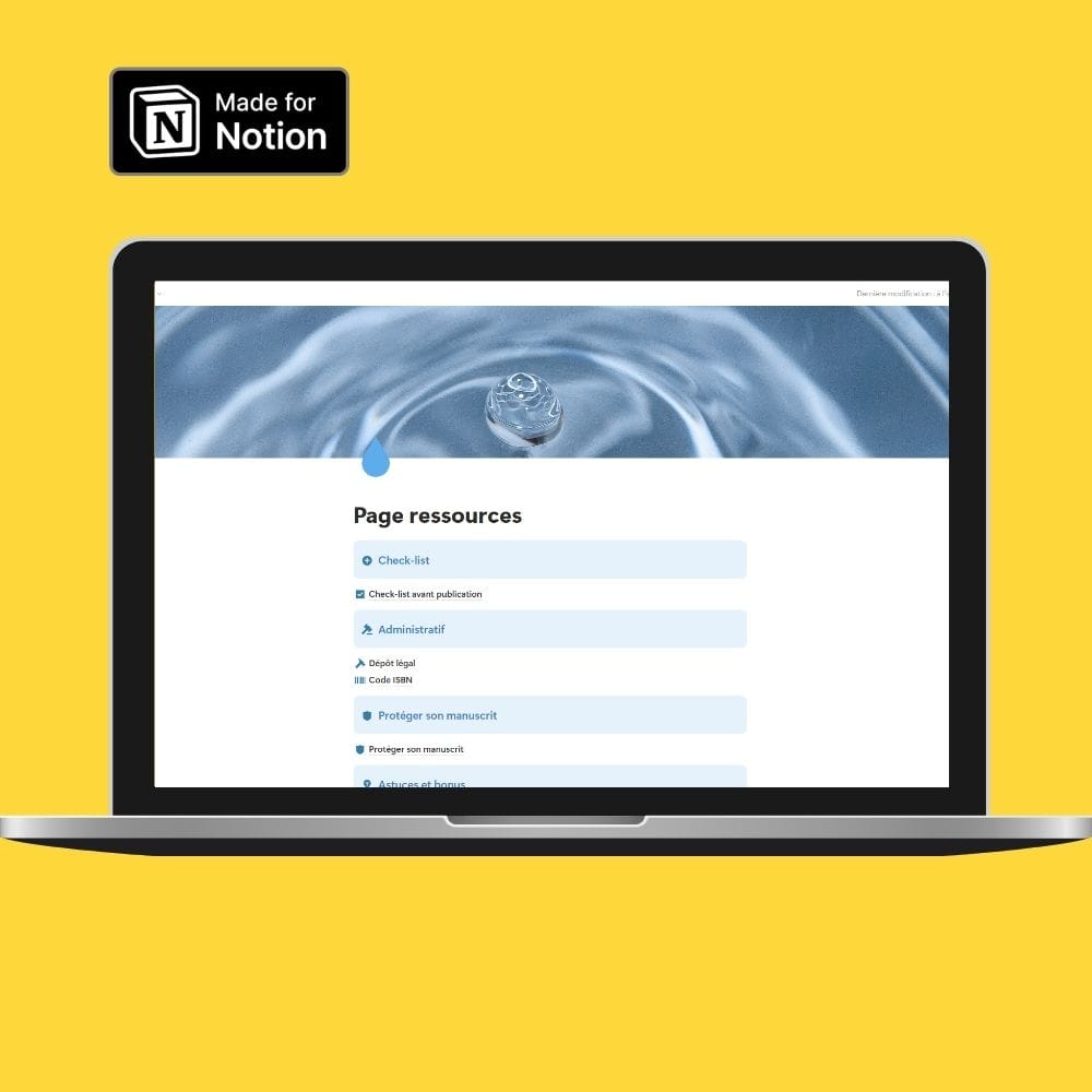 Mockup ordinateur et tablette avec un template Notion, logo notion