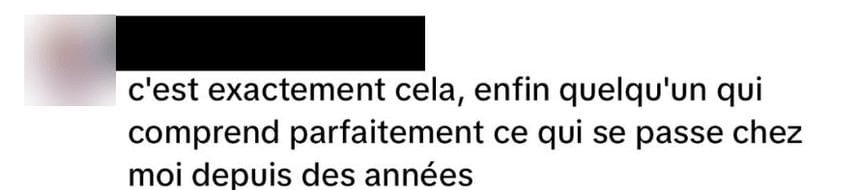 Commentaire public anonymisé, laissé sous une vidéo