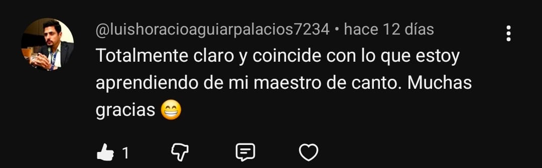 Testimonio de alumno