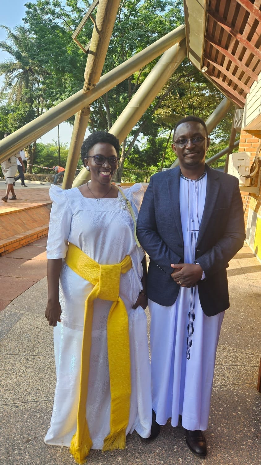 Lucy and her husband Ronald in their culture's traditional attire