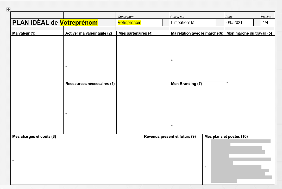 Plan international de carriere