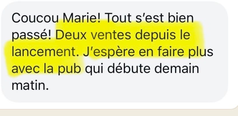 Résultat cliente