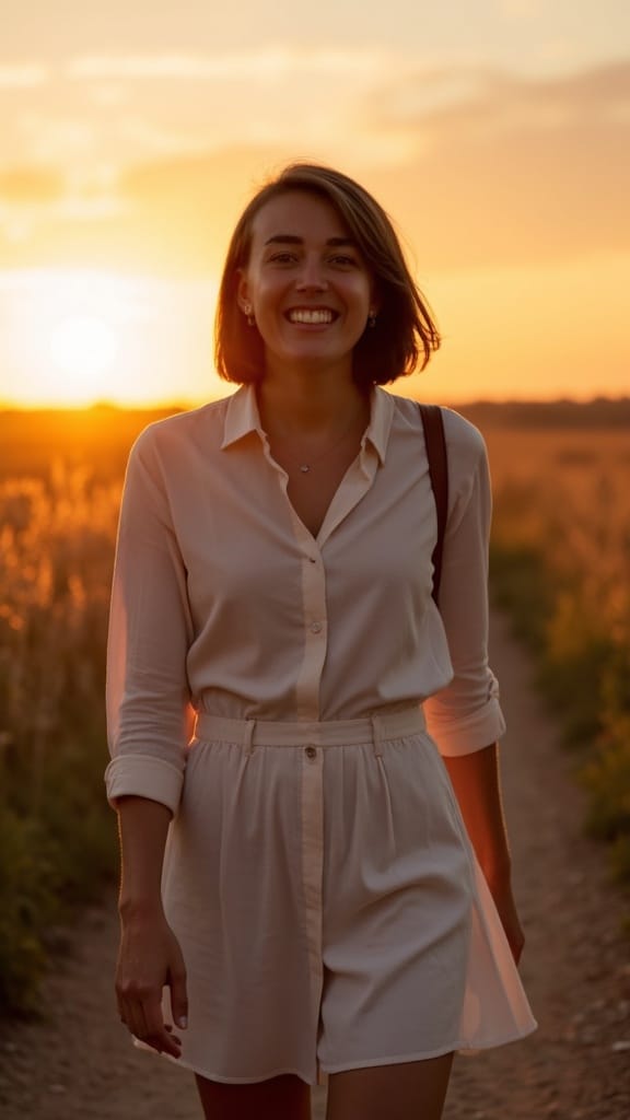 Mareike bei Sonnenuntergang