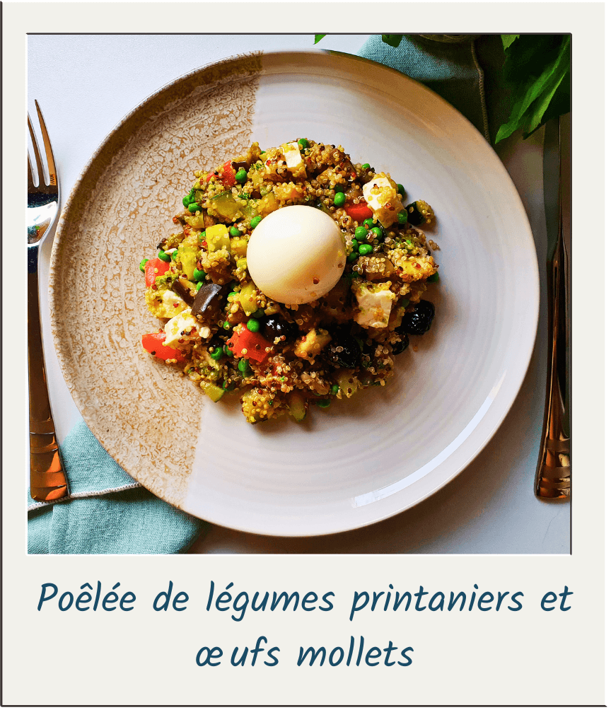 Poêlée de légumes printaniers et œufs mollets