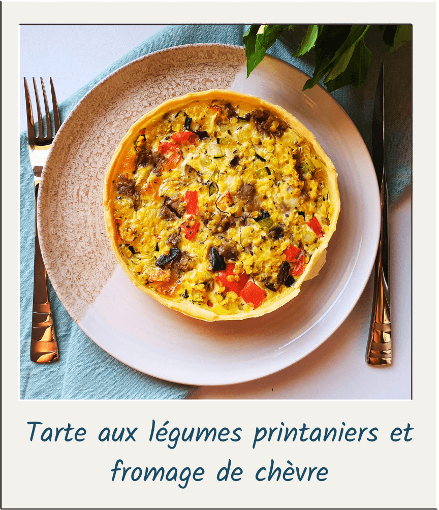 Tarte aux légumes printaniers et fromage de chèvre