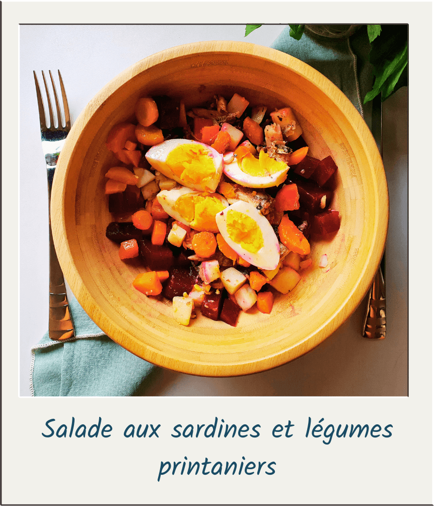 Salade aux sardines et légumes printaniers