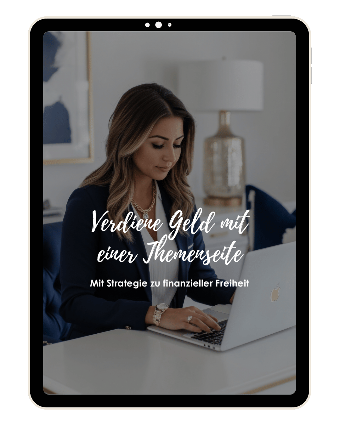 Laptop, Kaffeetasse, Titel Gratis E-Book für deinen Start