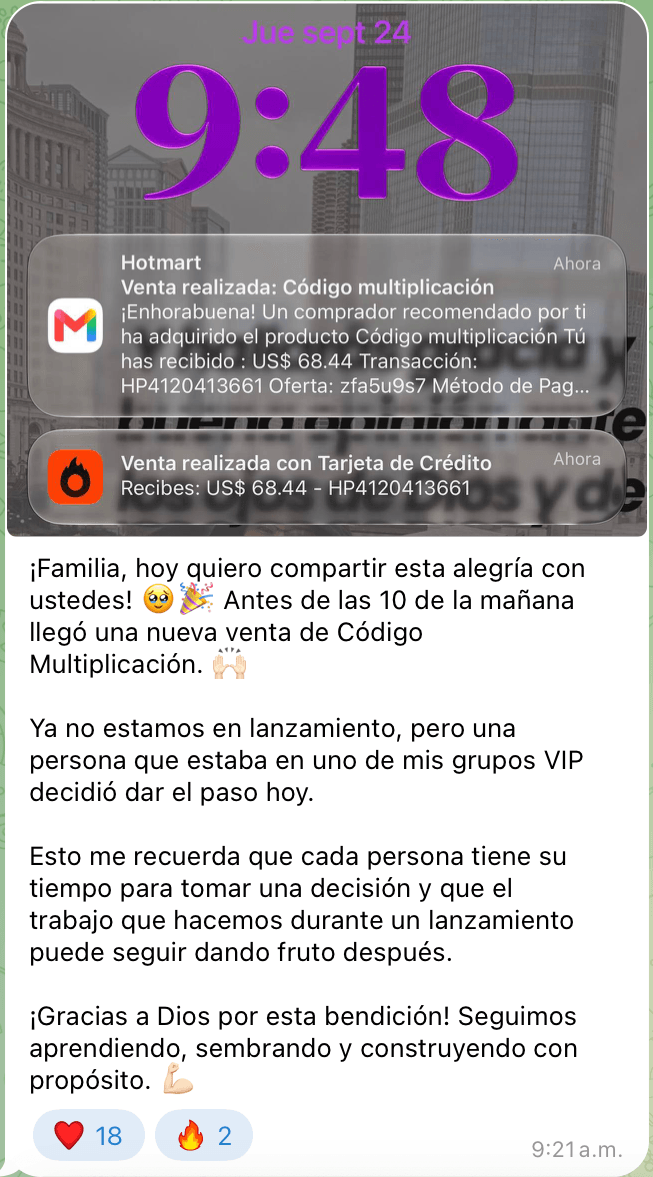 Testimonio: Venta fuera del lanzamiento