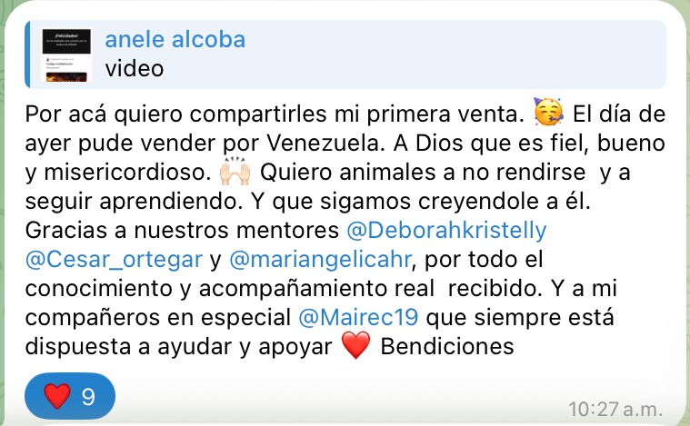 Testimonio: Su primera venta