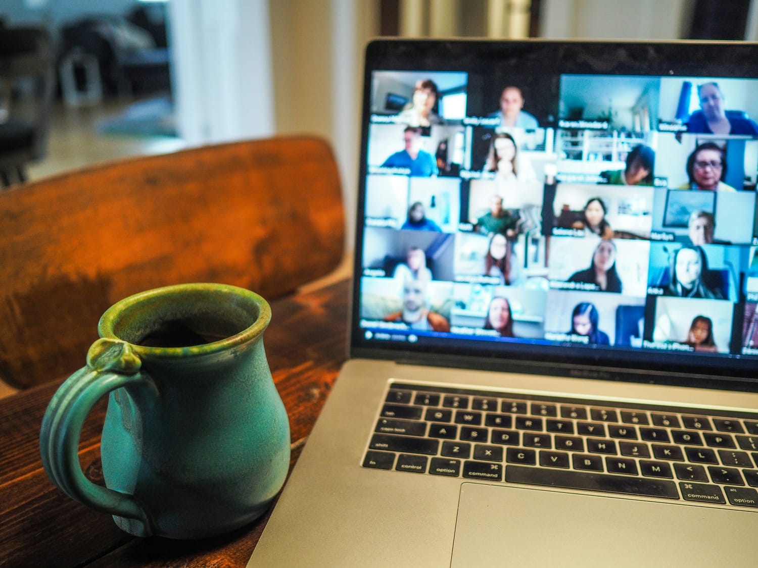 Zoom call and mug