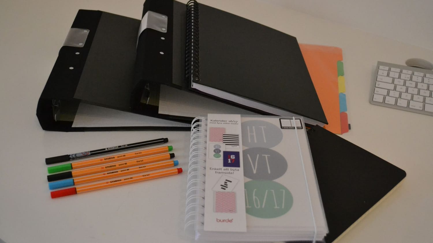 The LakeHouse Media web agency office setup in 2016, featuring a large iMac screen, heavy binders, paper calendars, and complicated tech equipment.