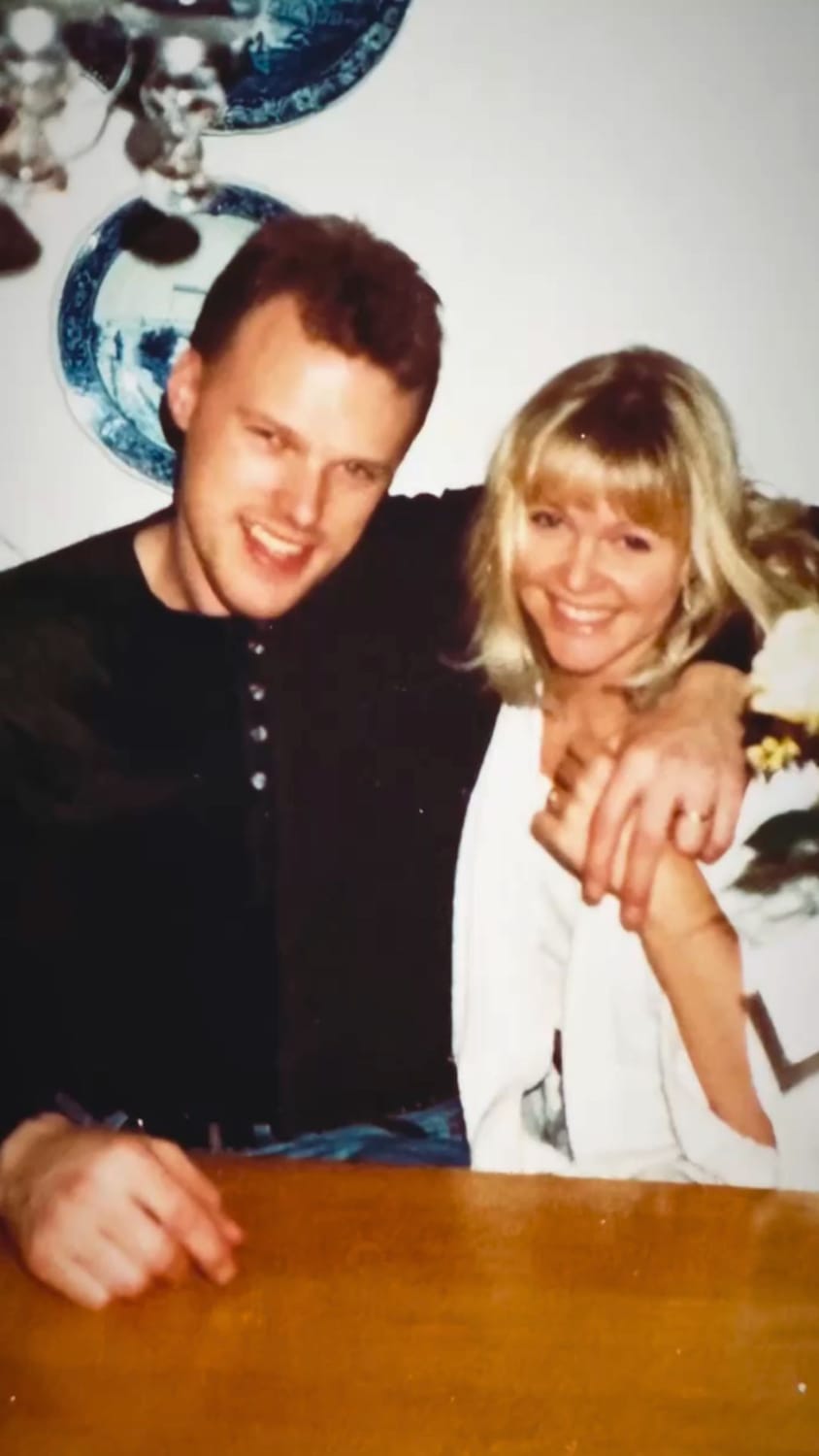 Pernilla and her husband Håkan in their 1995 engagement photo in Sweden.