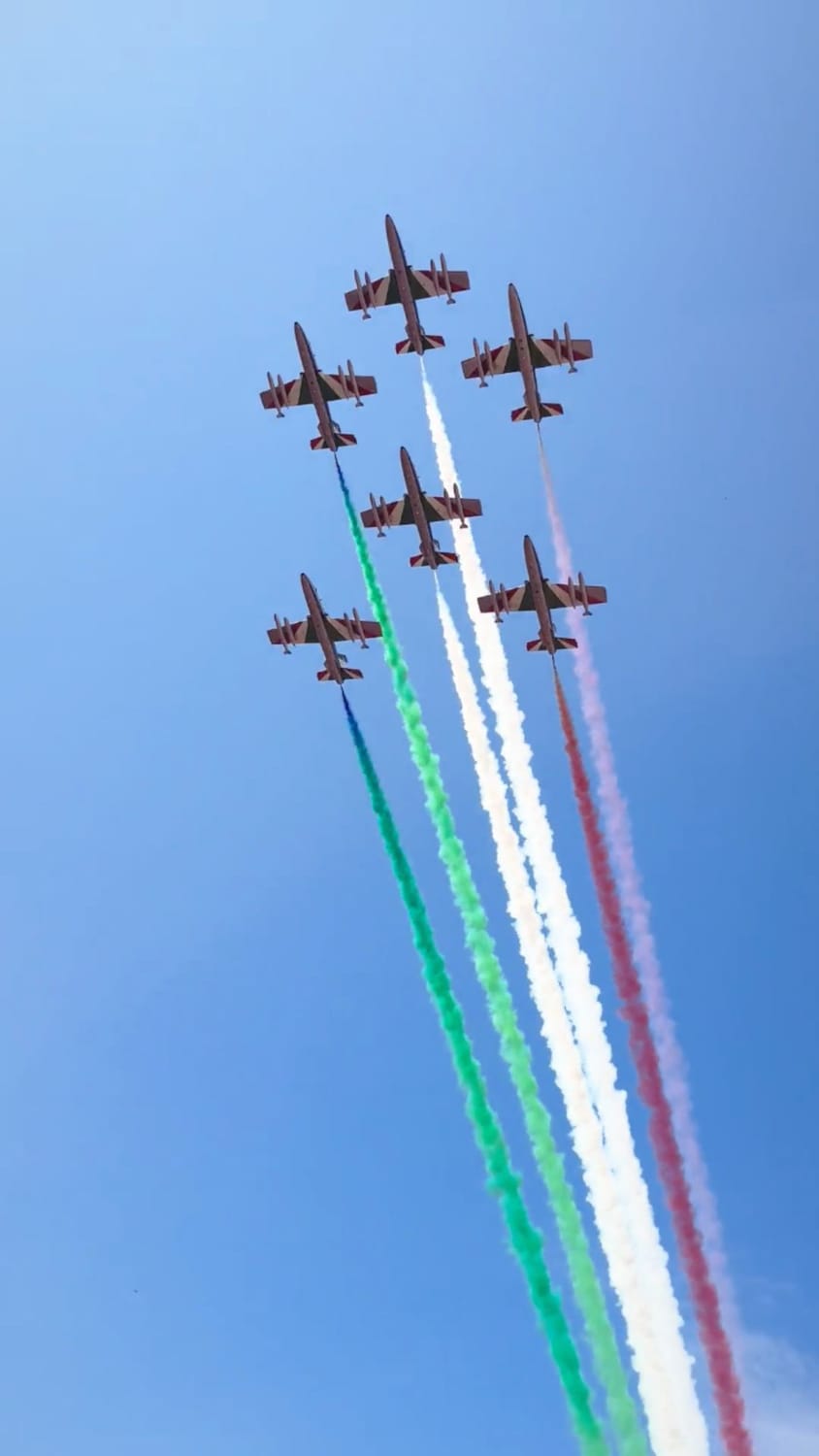 The Italian Air Force’s Frecce Tricolori flyover 