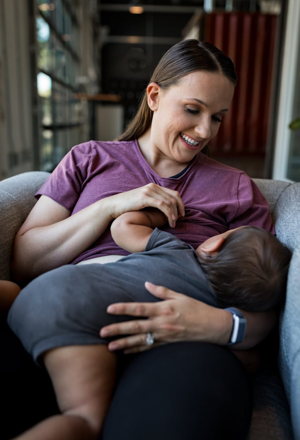 Morgan breastfeeding her baby