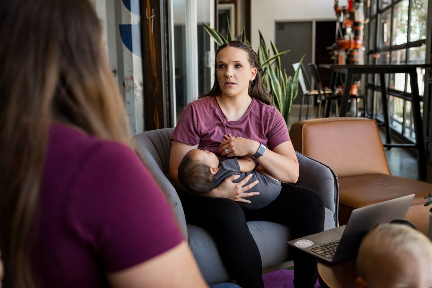 Morgan breastfeeding her baby