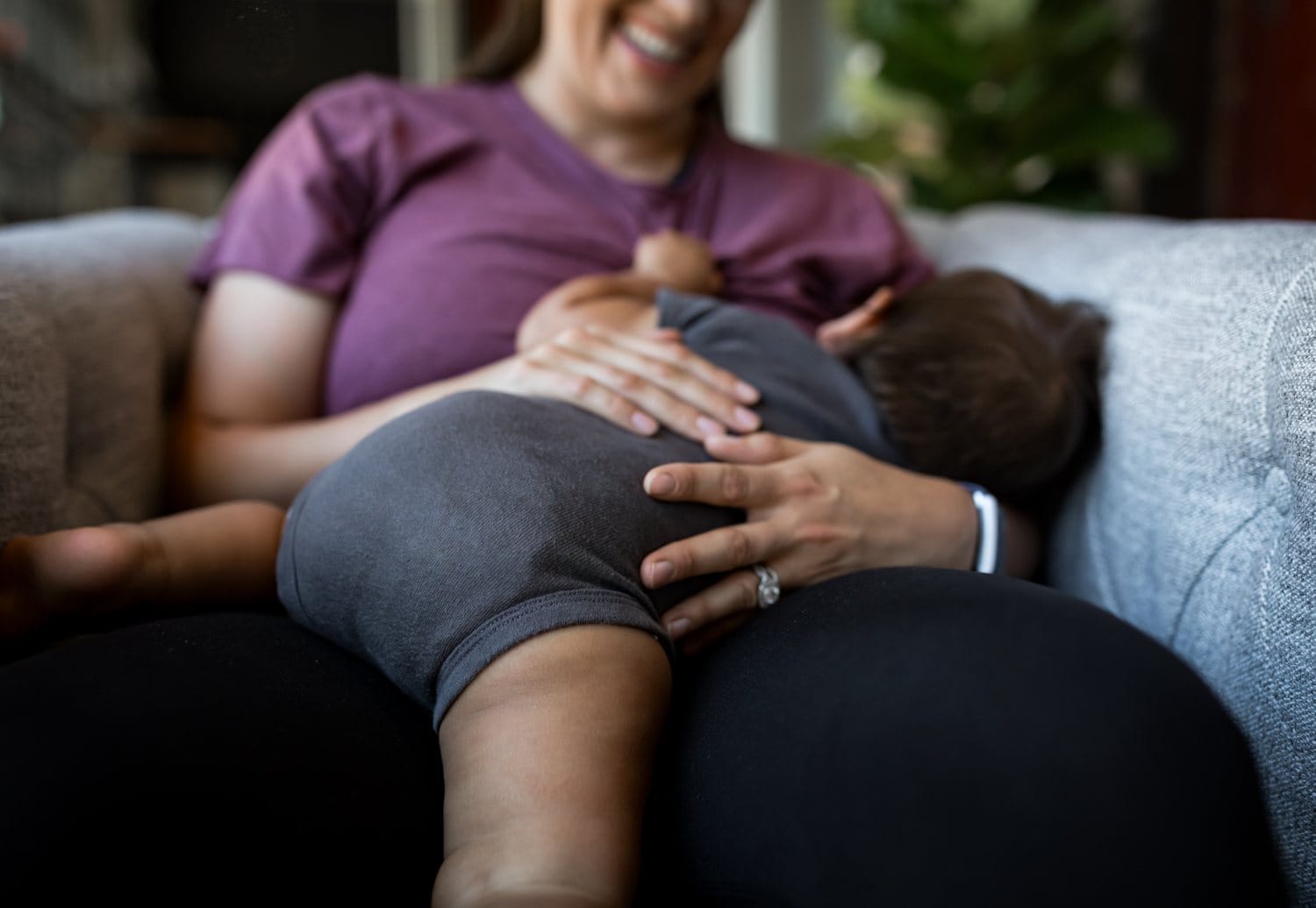 Morgan breastfeeding her baby
