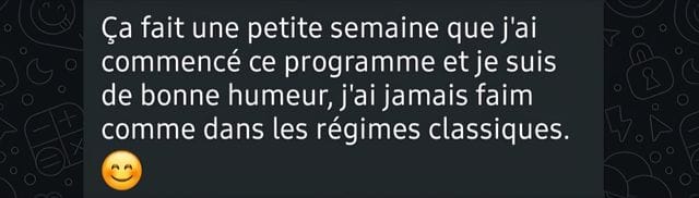 Capture WhatsApp - témoignage client VEGAFIT