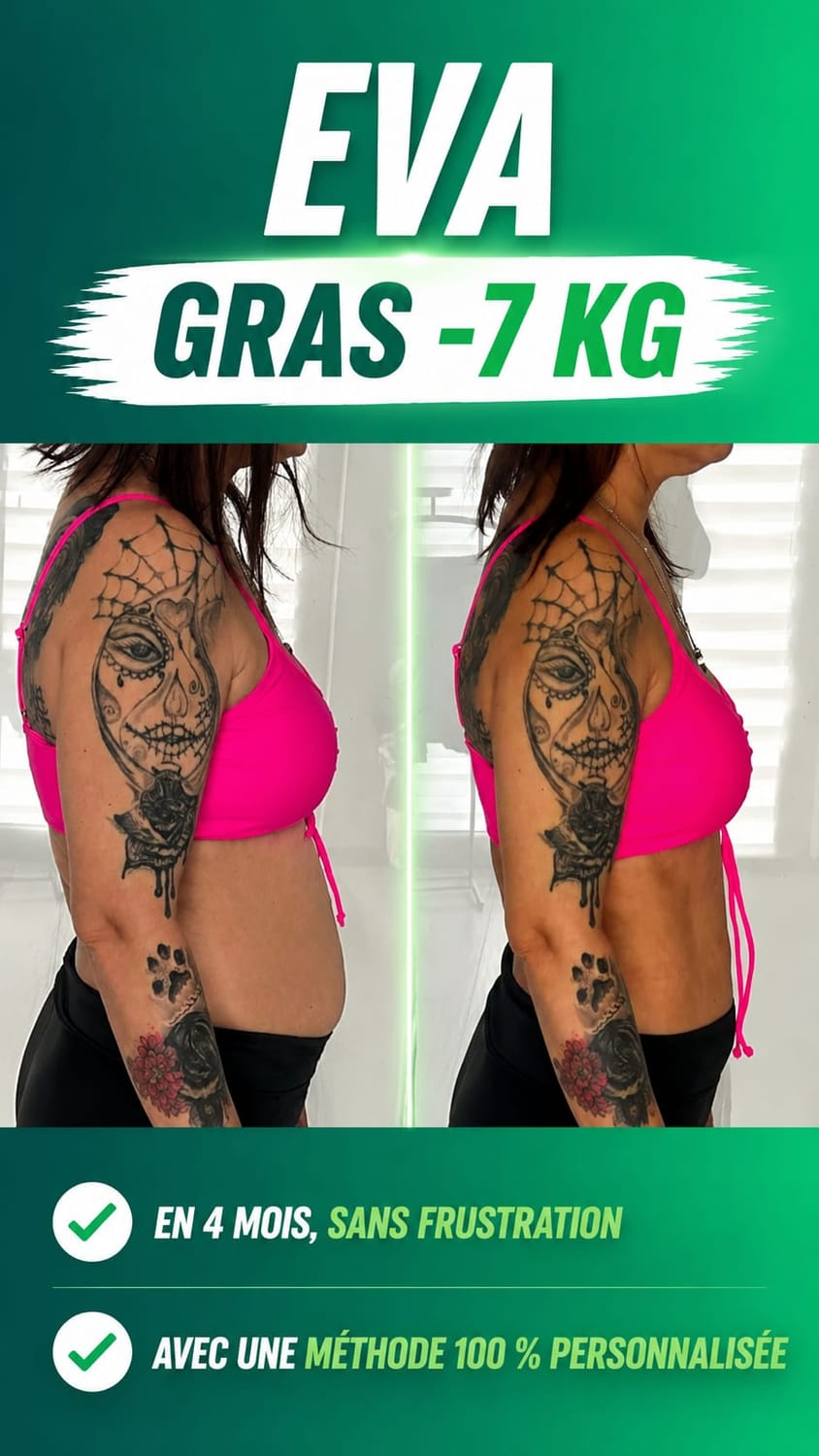 Transformation Eva avec VEGAFIT : -7 kg de gras